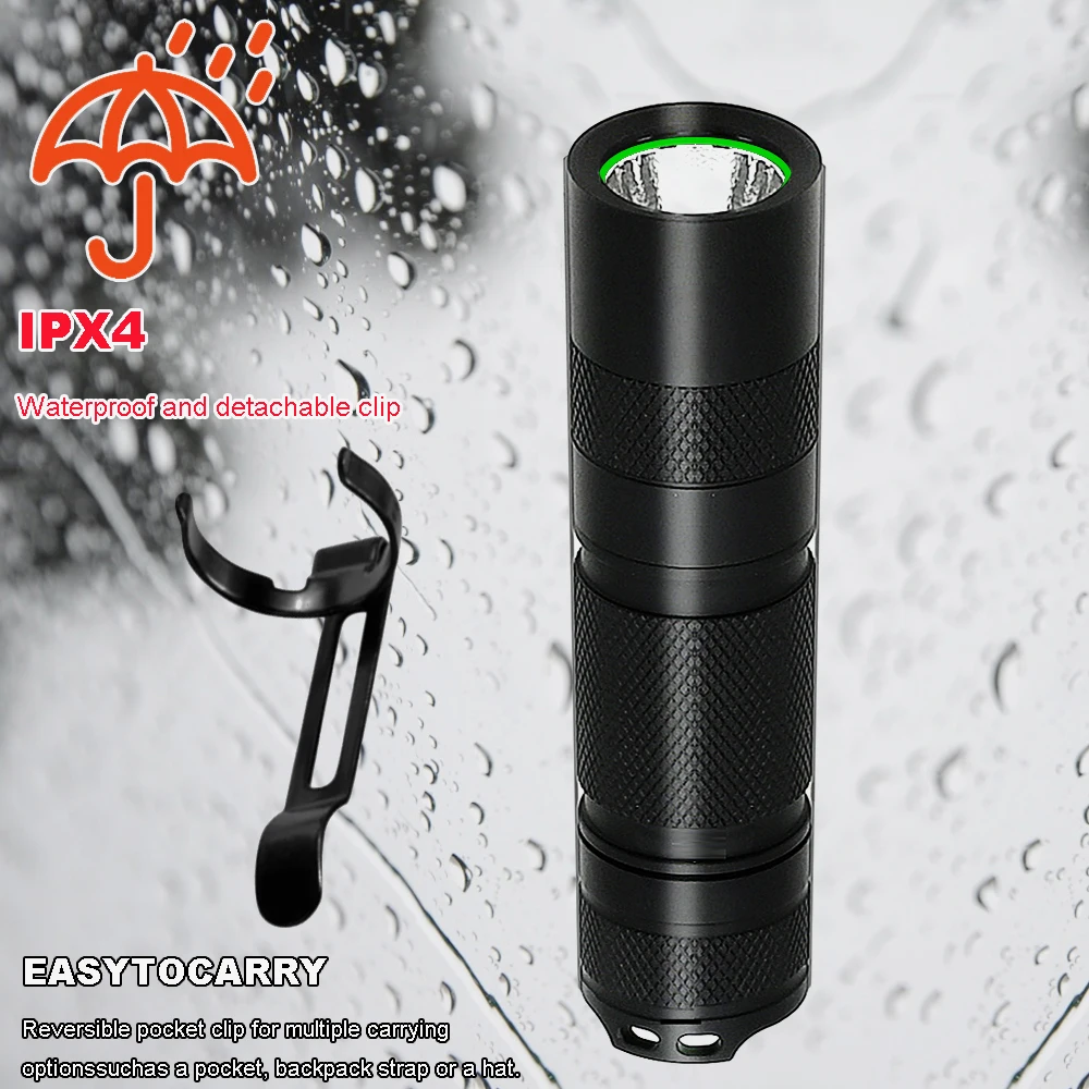 Mini AA Pen Pocket Torch, Super Bright Lumen Waterproof Keychain LED Torch, Handheld Torch with Clip, Powered by AA or 14500