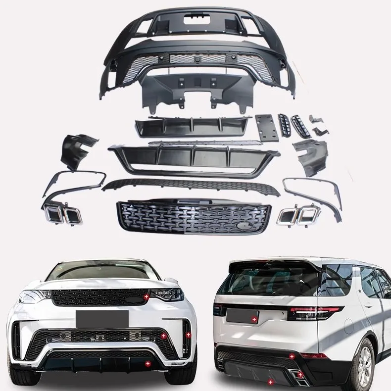 Unpainted Body Kit For Land Rover Discovery 5 Modified Front Rear Bumper Lip Grill Mask Tail Throat Auto Accessories