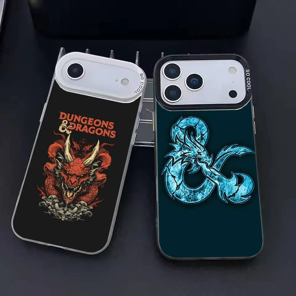 

D-dungeons and D-Dragons Phone Case For iPhone 17 16 15 14 13 12 11 Pro Max Plus Silver candy Matte Cover