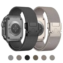 애플 워치 울트라 밴드용 티타늄 스트랩, 49mm, 46mm, 45mm, 42mm, 아이워치 44mm, 41mm, 40m 루프 코레아 팔찌 시리즈 10 9 8 7 6 5 SE 4