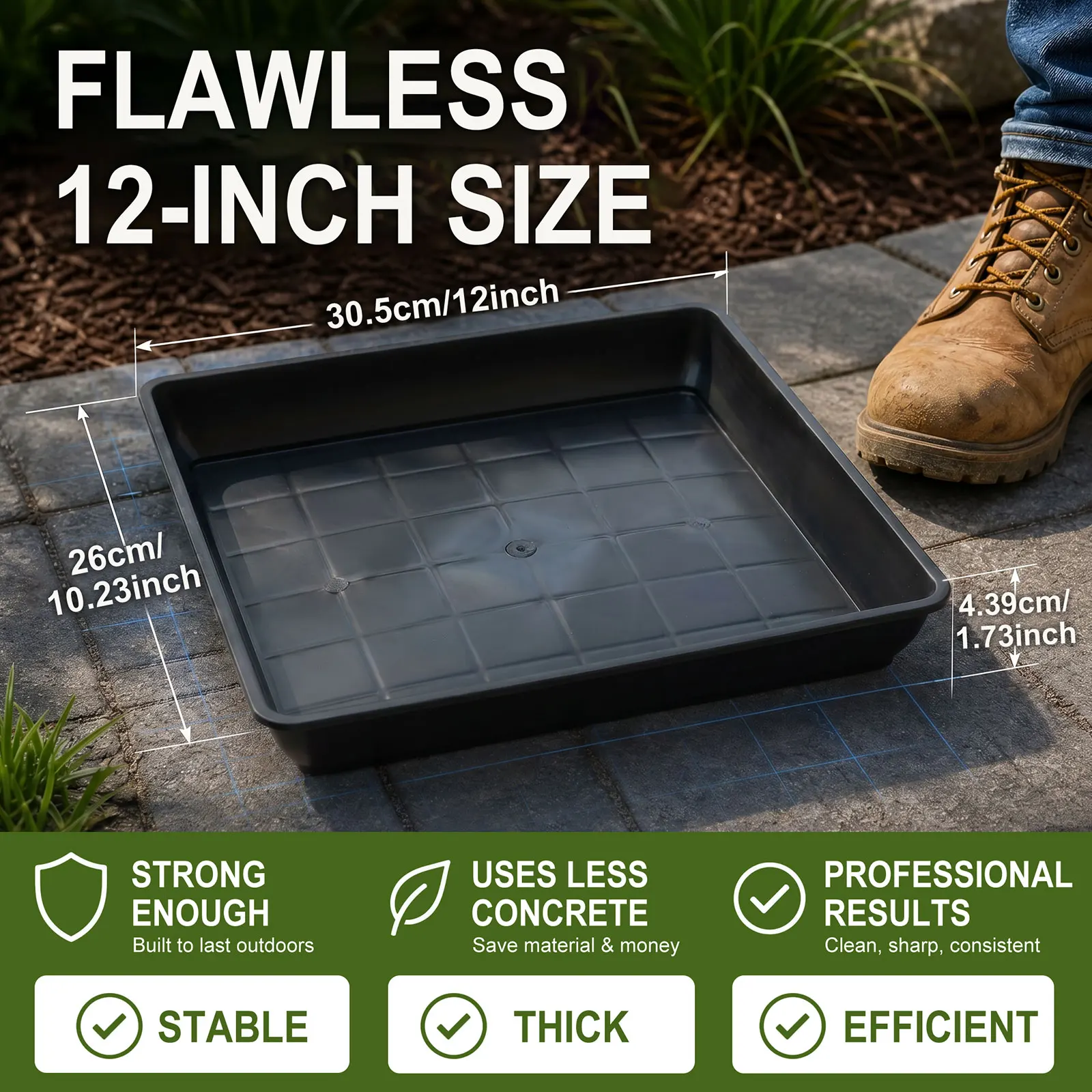 6 Pack 12 Inch Concrete Stepping Stone Molds Reusable Path Maker Plastic Paver Mold for DIY Garden Walkway Patio Yard Landscapin view 2