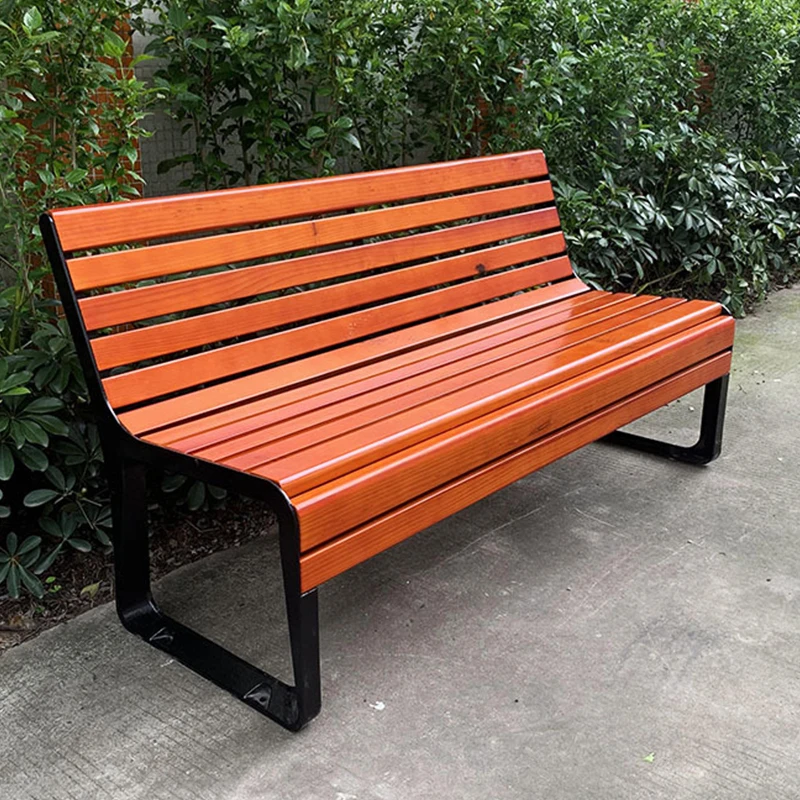 

Hot Sale Solid Wood Outdoor Bench Wooden Hotel Beach Leisure Long Bench Villa Garden Bench