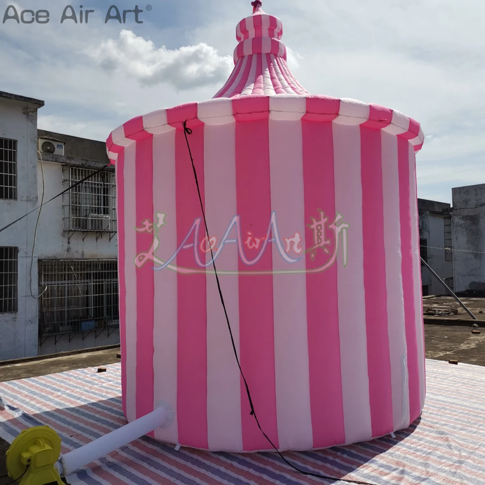 Tienda de circo inflable rosa personalizada, pabellón de boda con cortina para desfile o fiesta/decoración de escenario