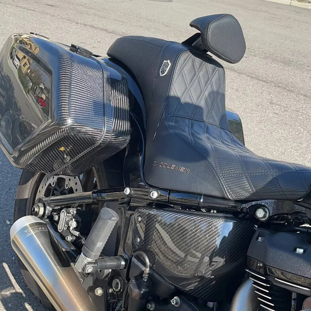 For Harley Davidson lowrider S 2022-2025 Softail Carbon Fiber Side Luggage Cover Panels Motorcycle Accessories Guard Fairing Kit