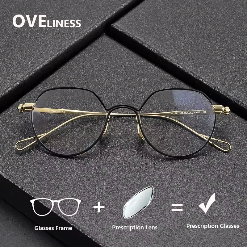 

Pure Titanium optical Glasses Frame Men Women Retro Round myopia Prescription Eyeglasses frame High Quality Eyewear spectacles
