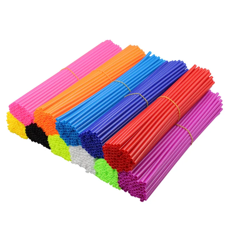 

72Pcs Motorcycle Wheel Spoked Protector Wraps Rims Skin Trim Covers Pipe For Motocross Bicycle Bike Cool Accessories 11 Colors