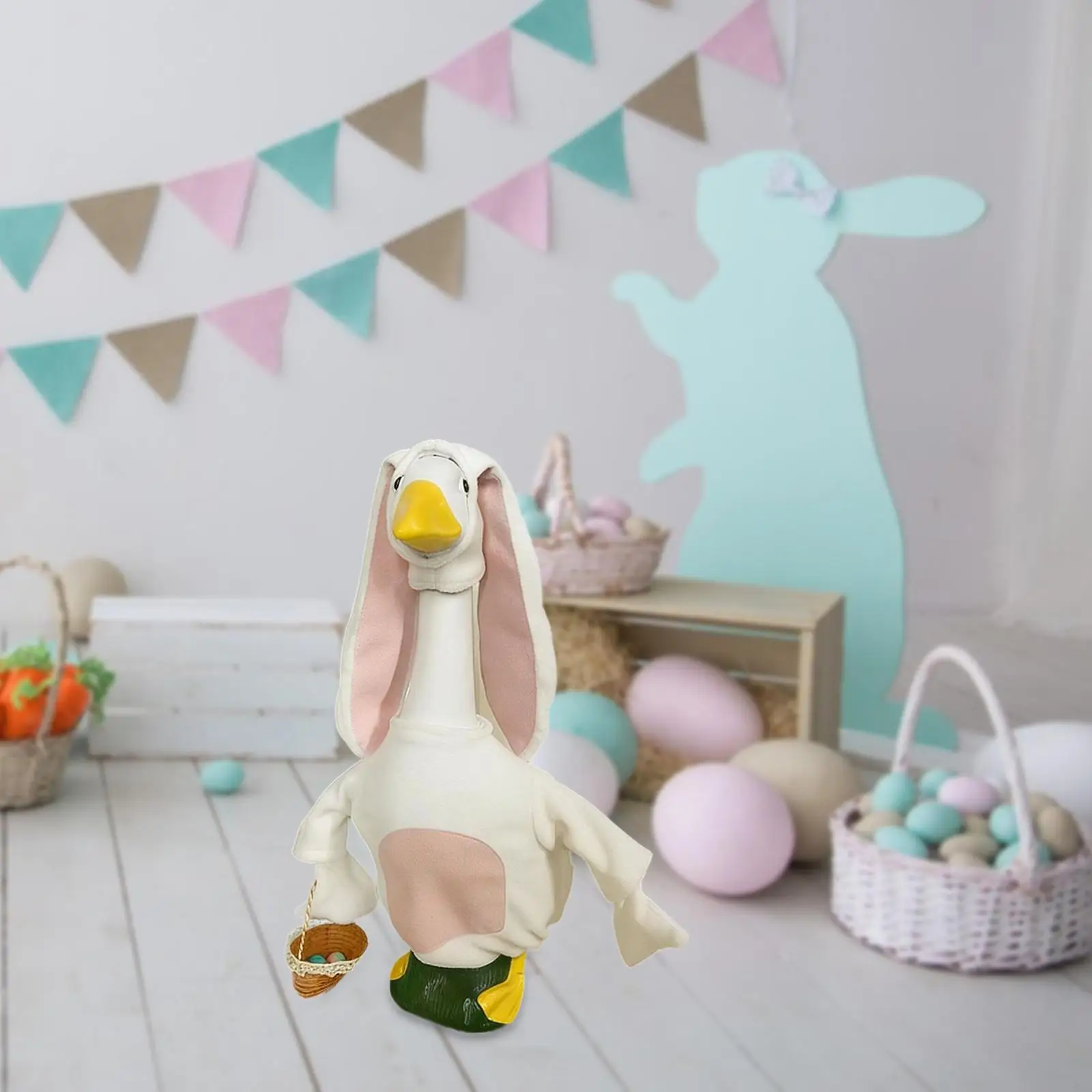 

Праздничный костюм гуся для веранды с ушками кролика и декоративной одежкой для украшения газона на Пасху