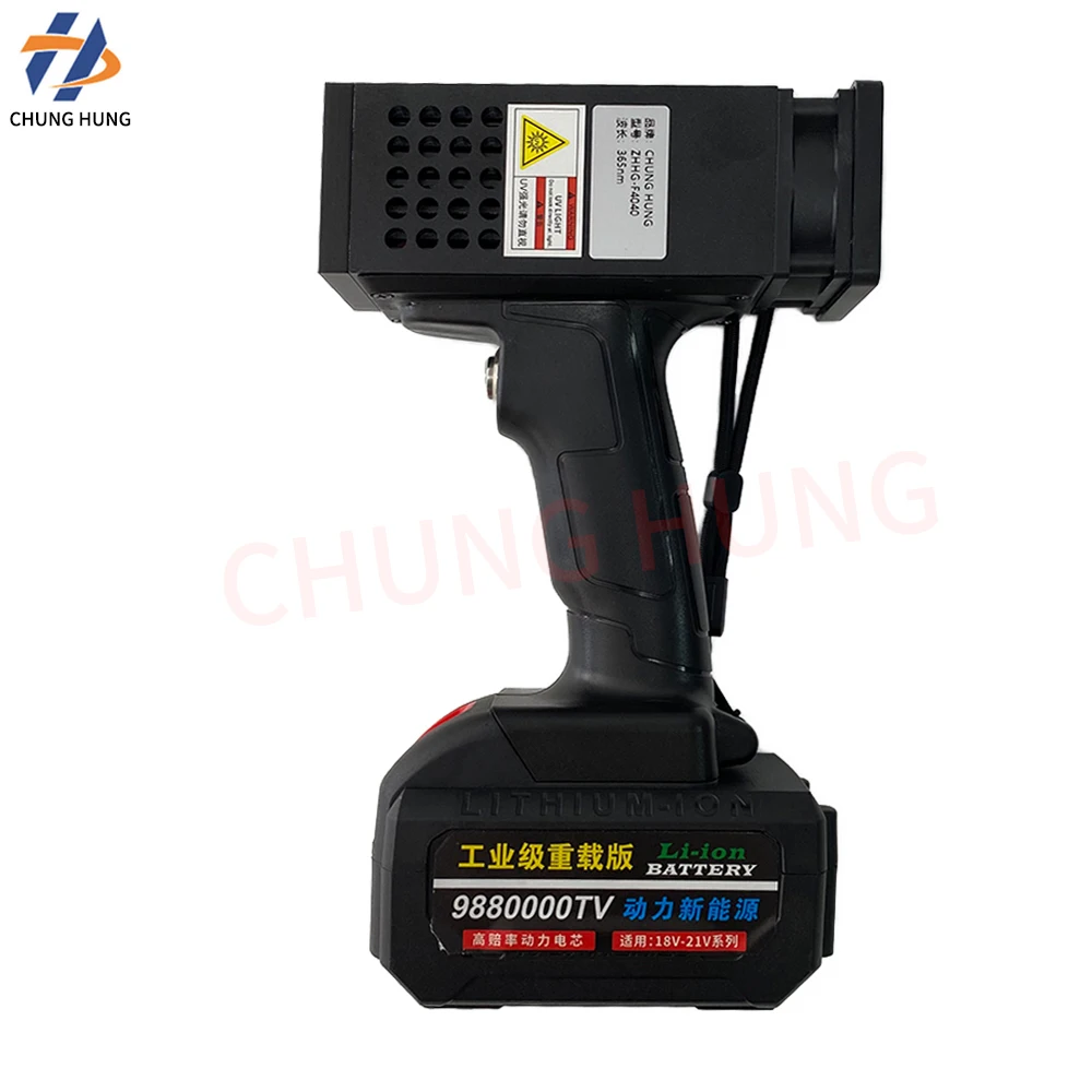 Rechargeable portable UV LED lamp for automotive paint curing inspection and metal plate grayscale defect detection