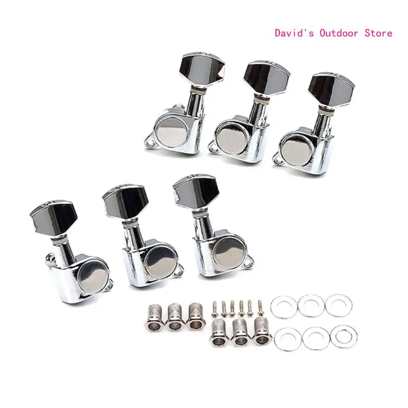 

6Pcs Guitar String Button 3L3R Guitar Tuning Pegs Tuning Machine Guitar Part Guitar Tuning Key Sealed Tuning Pegs Tuners X3UA