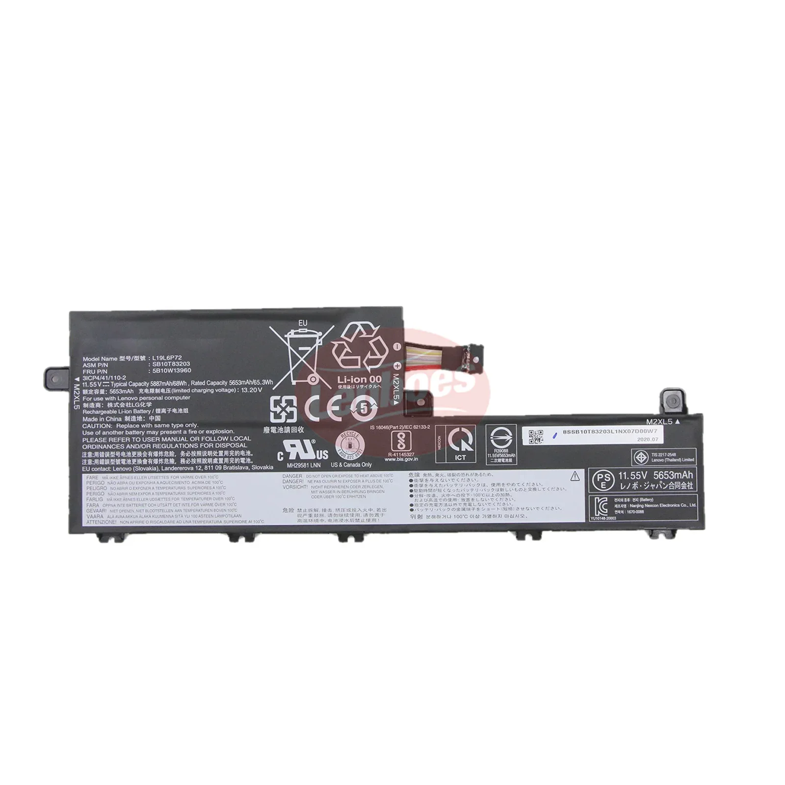 L19L6P72 SB10T83203 11.55v 68wh Laptop Battery Notebook Internal Battery Repair Part for  ThinkPad P15V Gen 1 TP00119A