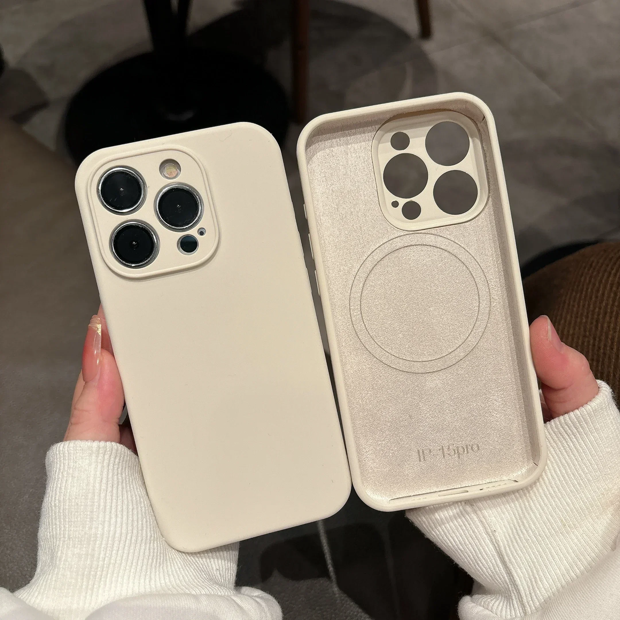 Luxuriöse Handyhülle aus Flüssigsilikon für Apple iPhone 18PRO 15 14 13 12 16 Pro Max 15PRO, weiche magnetische Hülle, stoßfeste Schutzhülle – Detail 8