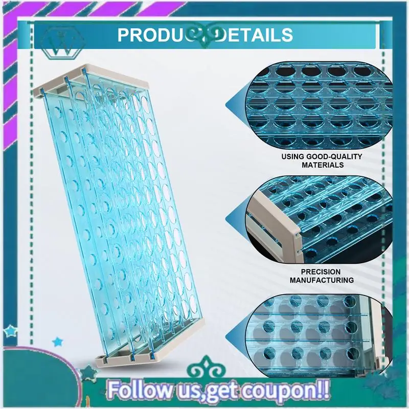 3PCS 18Mm 50-Well Ablage Labor Rohr Racks Reagenzglas Racks Zentrifuge Rohr Racks