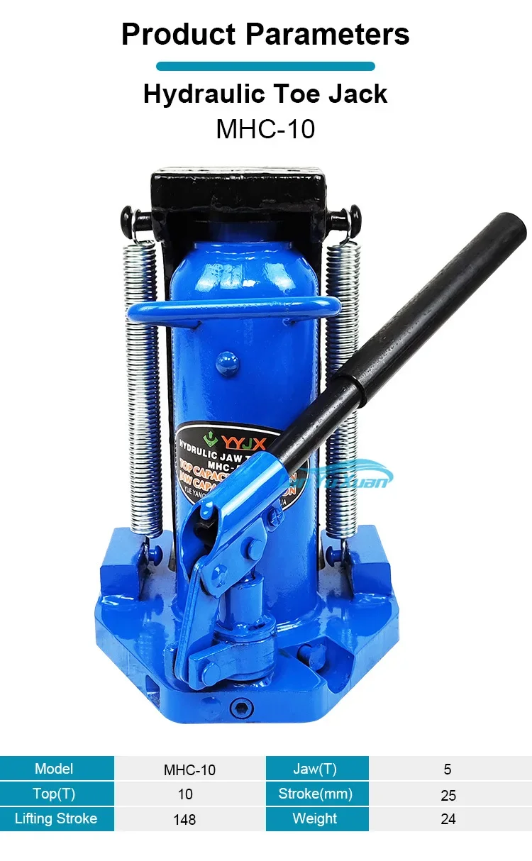 MHC-10 5Ton Mechanical Claw Type Telescopic Hydraulic Toe Lift Jack for Sale