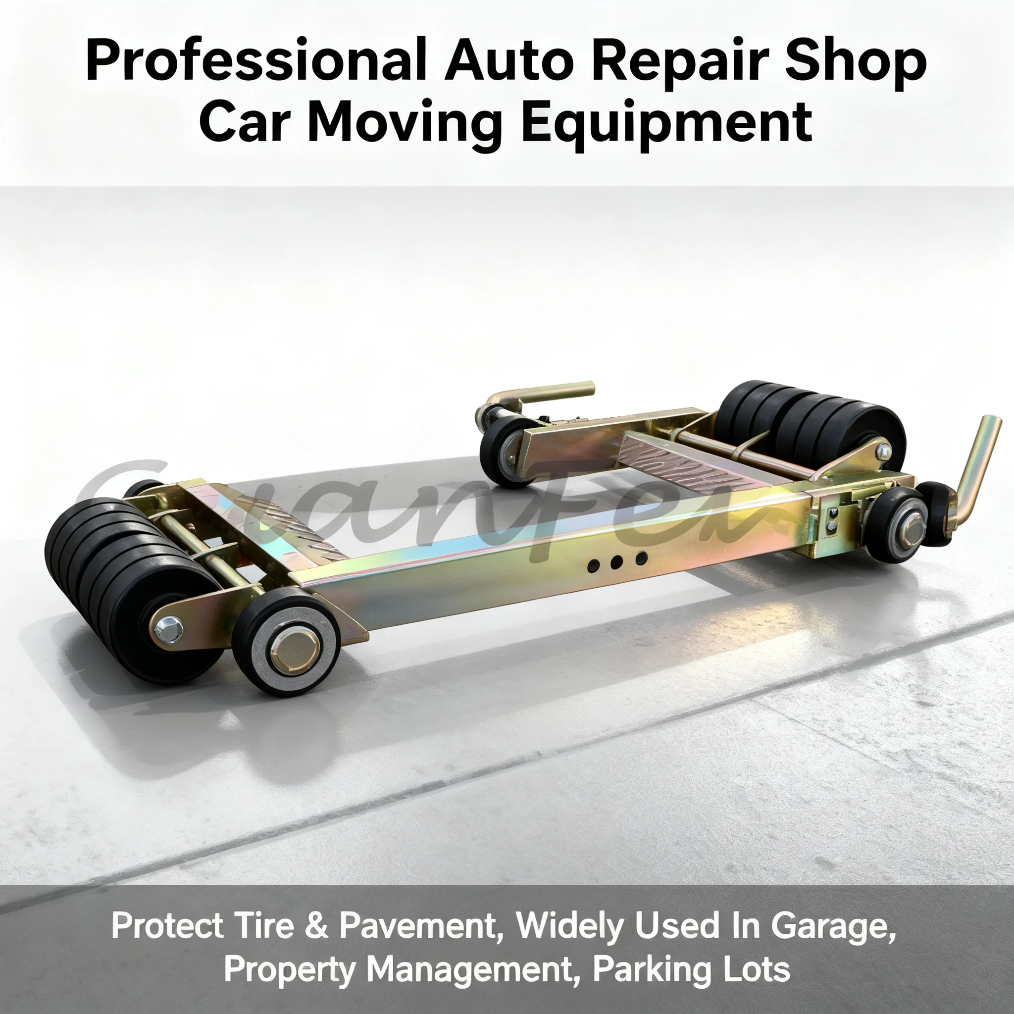 3 Ton Four-Wheel Manual Lever Car Moving Trolley, Convenient Vehicle Positioning Tool for Auto Workshop