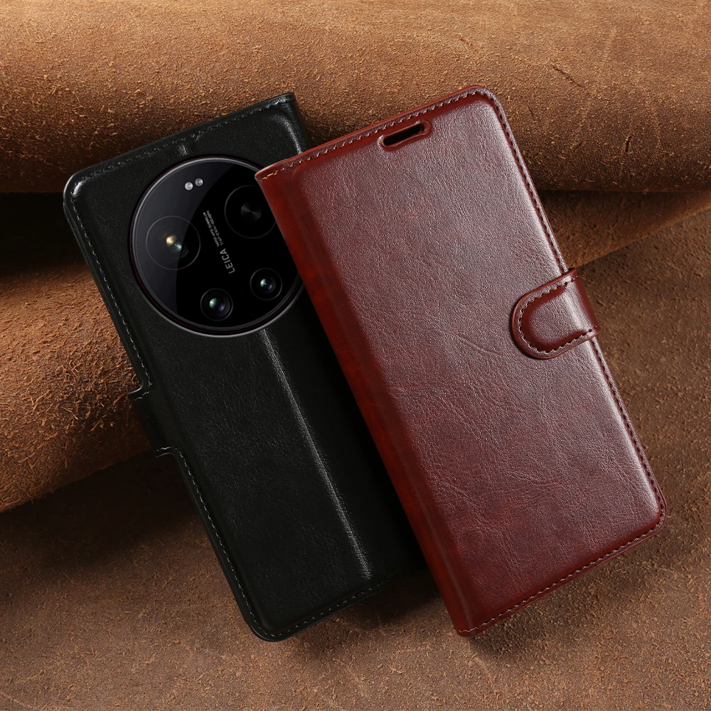 Phone Cases Horse - Luxury Crazy Horse Leather Flip Case