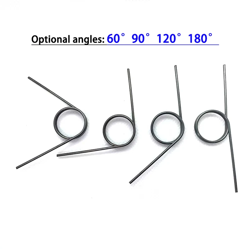 Wire Diameter 2.5mm 65Mn  Left Torsion Spring Spring Steel Return Reset V-shaped Spring Left Rotation Spring Laps 3-9 Turns