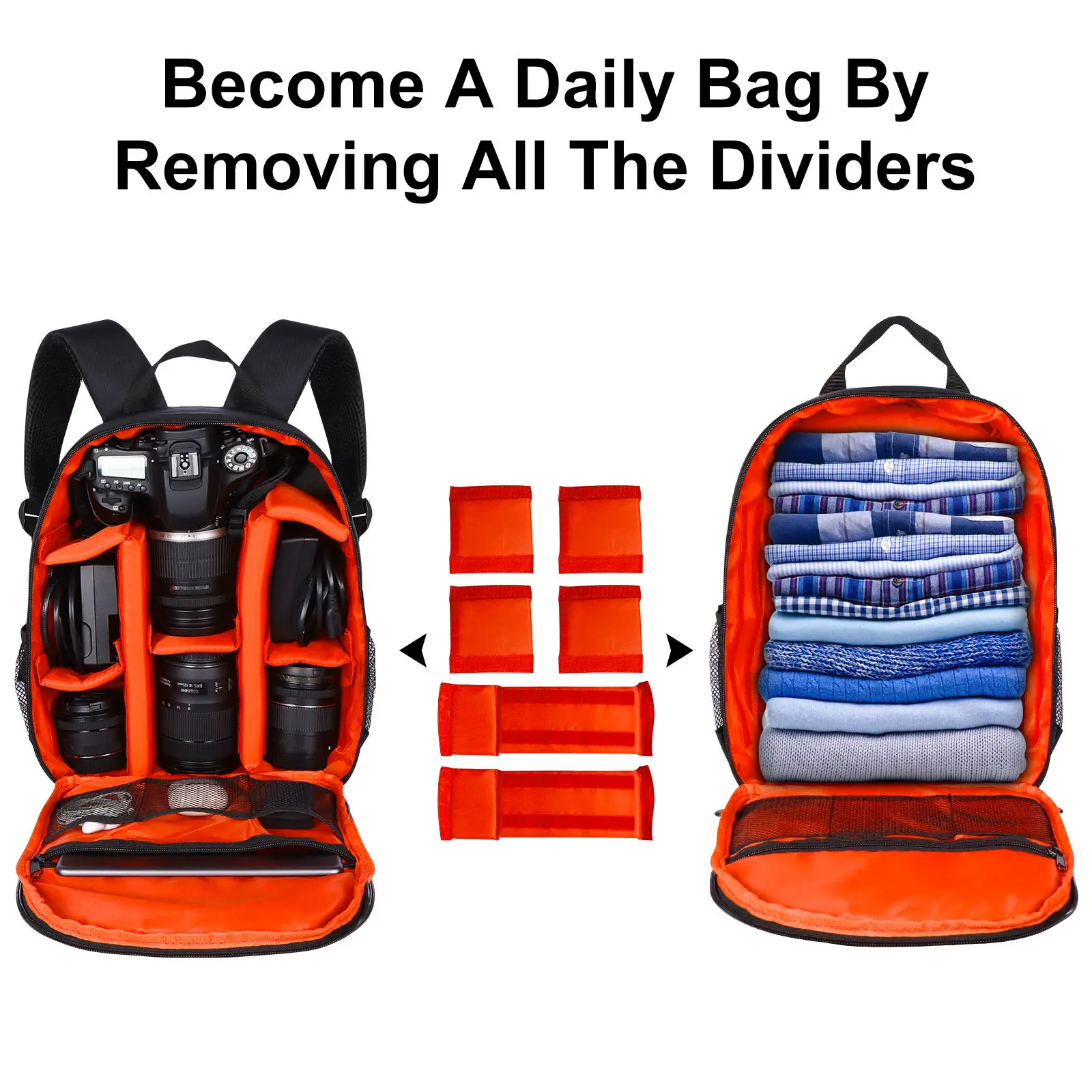 حقيبة ظهر مخصصة للكاميرا بشعار شخصي مقاوم للماء من النايلون حقيبة تصوير قابلة للتخصيص متعددة الوظائف للسفر في الهواء الطلق