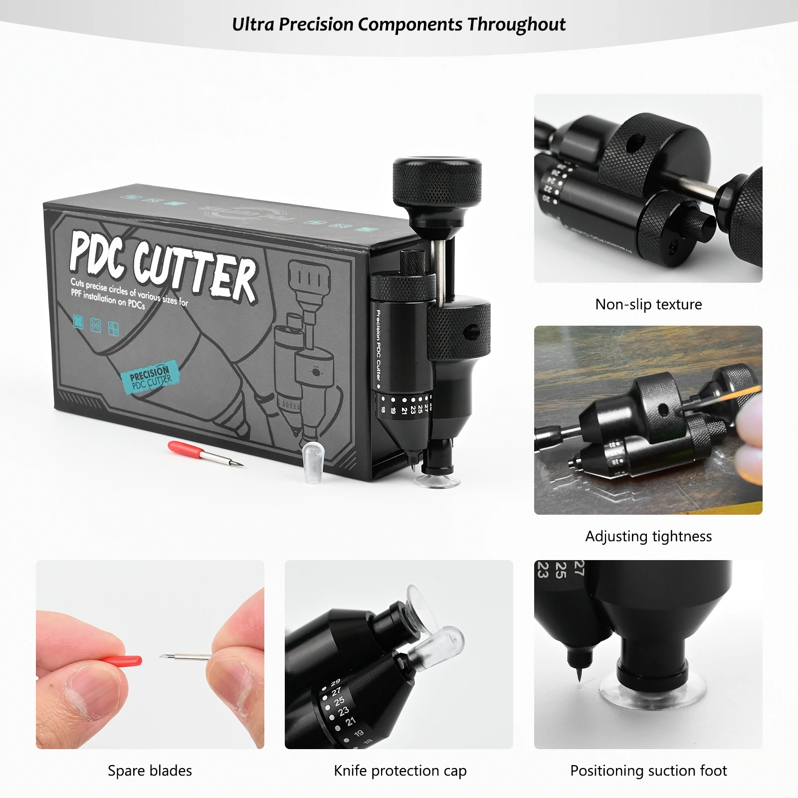 

EHDIS 18-32mm PDC Sensor Hole Cutter Radar Hole Vinyl Wrapping Protective Film Cut Out Tool Car Sensor PPF Precise Cutter