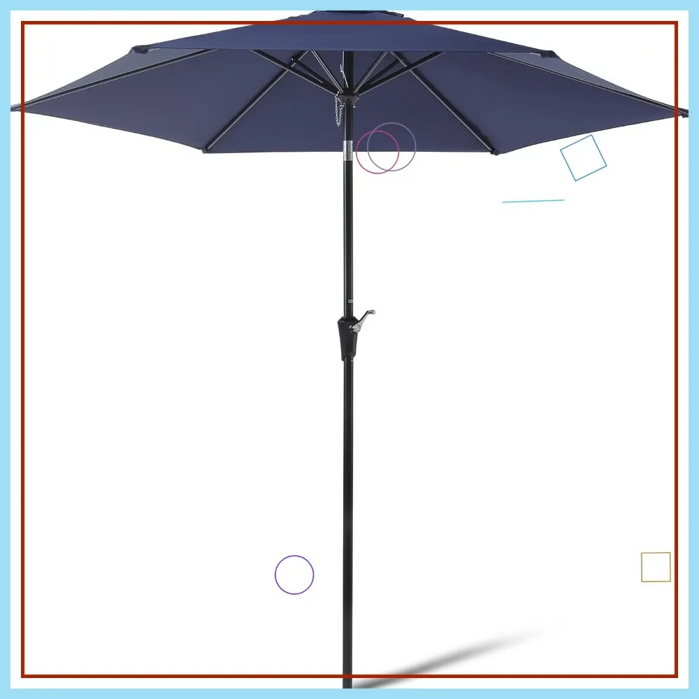 

9ft Navy Patio Umbrella with Crank Lift & Tilt, Easy Setup for Yard or Cafe