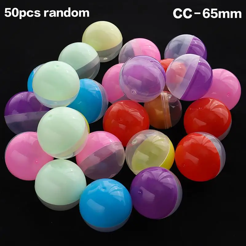 50Pcs Surprise Ball Container Prop Paintball DIY Making Things Models 60-75MM Tiny Empty Plastic Balls Capsule Toys