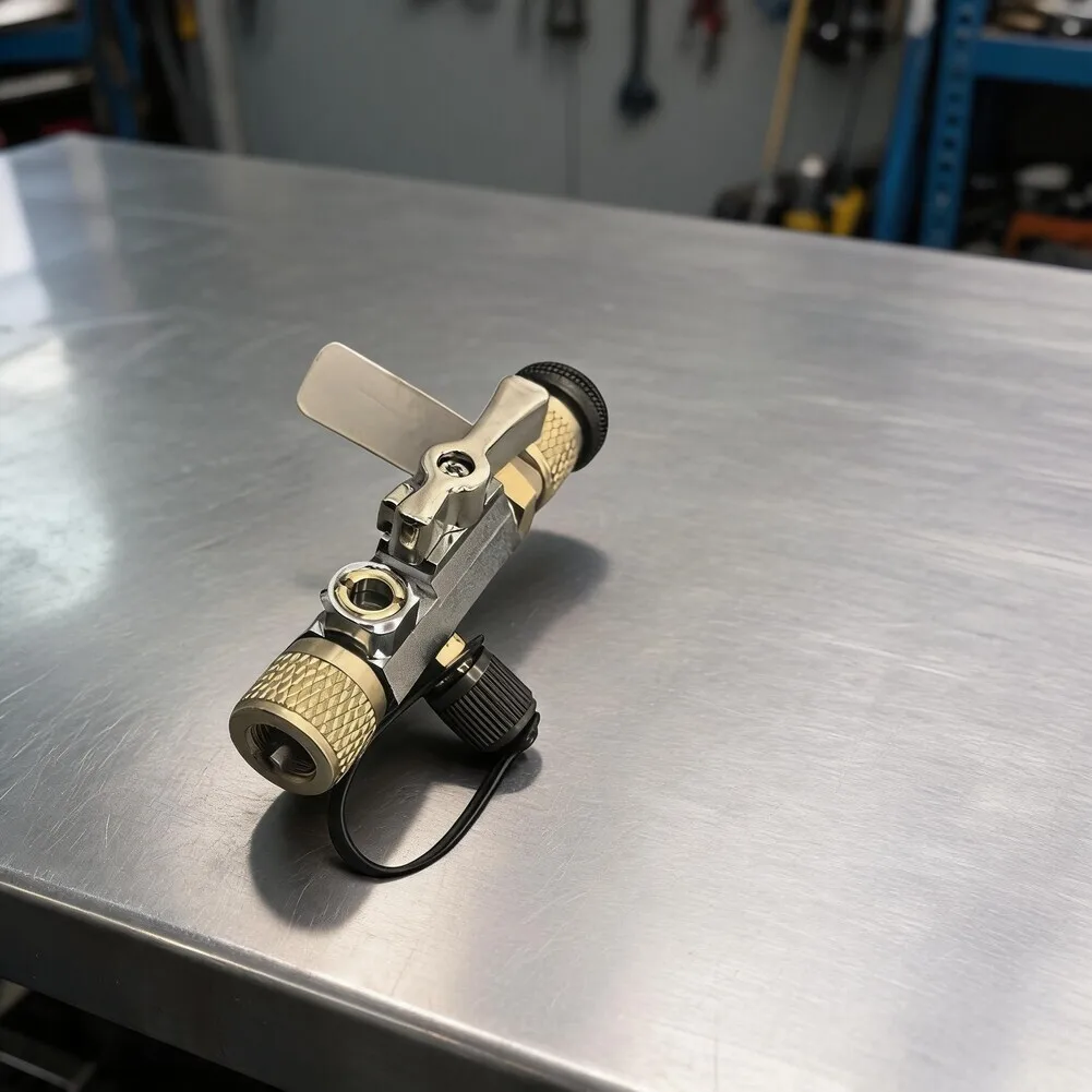 Valve Core Removal Tool for R32 R410A Systems Featuring 5/16 Inch Size Magnetic Handle and Integrated Sight Glass