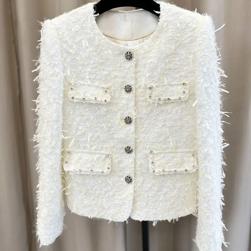 

2025 new fashionable age-reducing elegant light luxury noble lady high-end temperament design casual tweed jacket