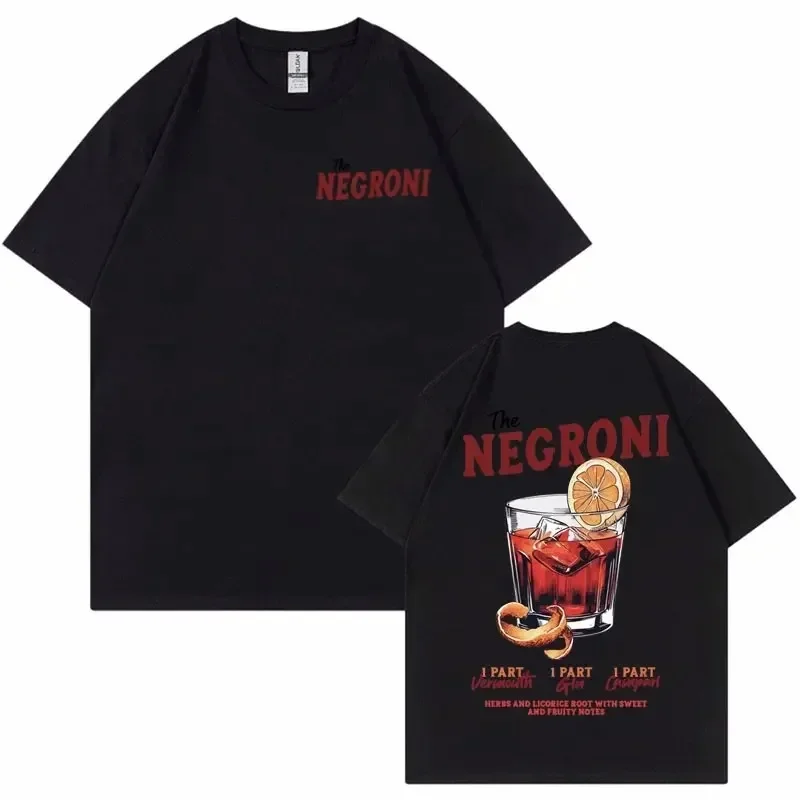 THE NEGRONI Unisex T Shirt Funny Cocktail Themed Gift Meme T-shirts Men Summer Pop Art Vintage Fashion Short Sleeve T-shirt Tops