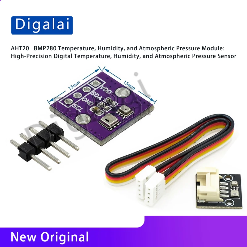 Digalai AHT20 and BMP280 Temperature, Humidity, and Barometric Pressure Module