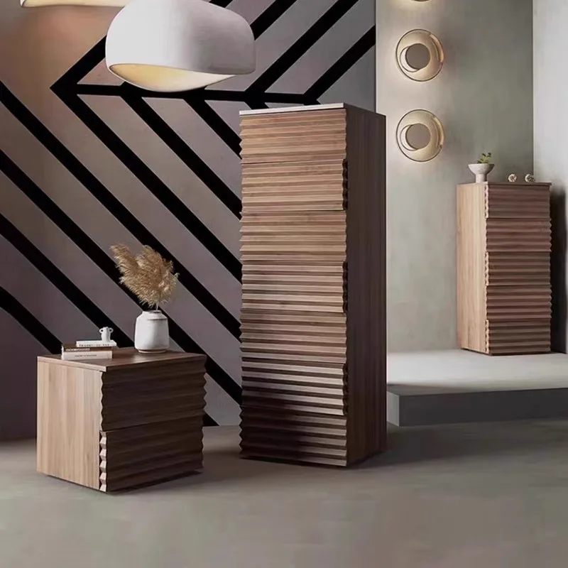 new chest of drawers bedroom storage cabinet simple black walnut solid wood drawer seven drawers storage cabinet