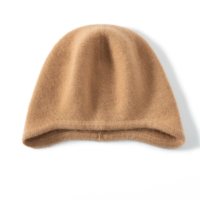 MERRILAMB Winterjacken-Mützen für Damen, lässig, hochwertige reine Kaschmirmütze, einfarbig, weiche, warme, gestrickte Outdoor-Beanie-Mütze – Detail 3