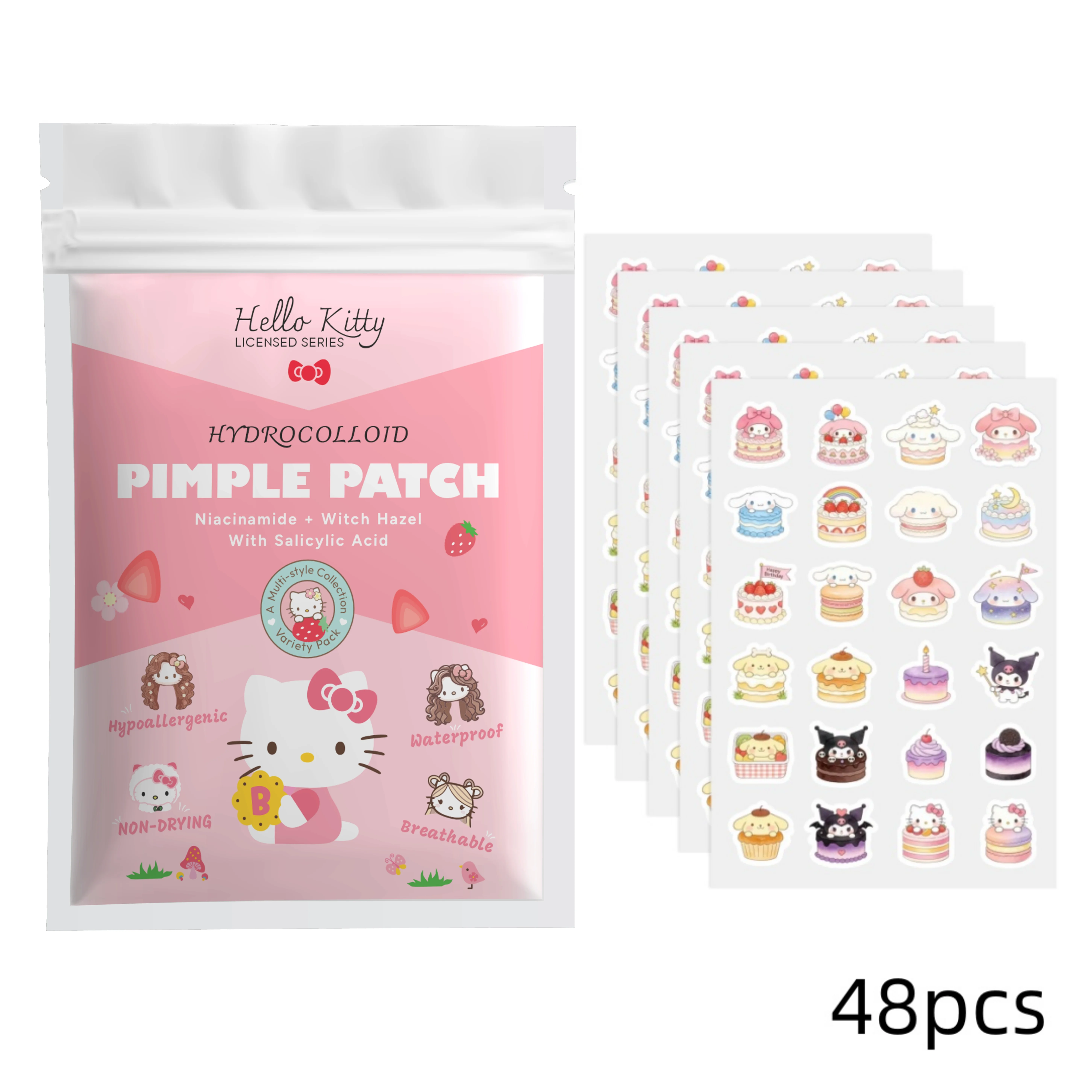 Sanrio x HelloKitty 120/48pcs Super cute pimple stickers, Super cute concealing pimple stickers, suitabl