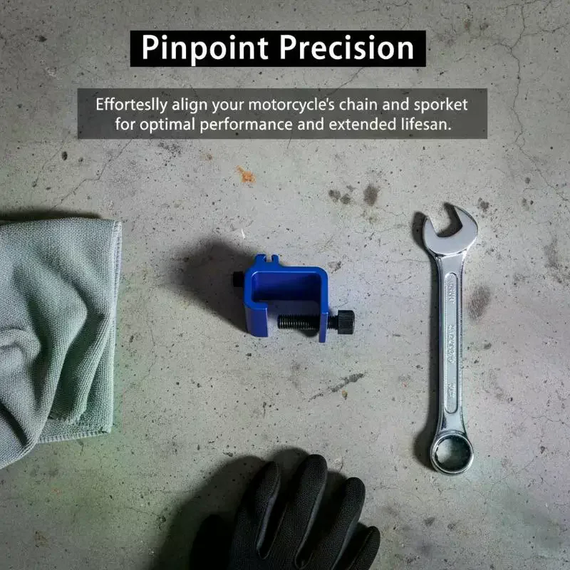 Professional Metal Blue Motorcycle Chain Sprocket Alignment Tool For 2 Wheel Bikes Accurate Tuning in Home Garage