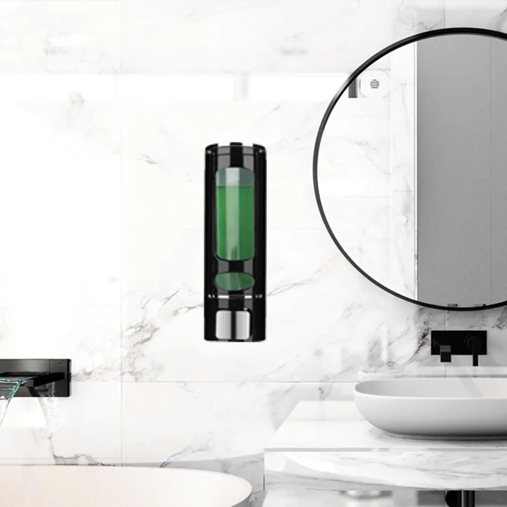 Shampoo And Conditioner Dispenser 400ML Wall-Mounted Shower Shampoo Dispenser No Drill Body Wash Soap Shower Bathroom Hotel