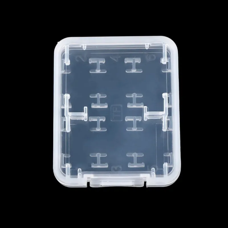 1-5Pcs 8 In 1 Transparent Hard Micro SD SDHC TF MS Memory Card Storage Box Protector Holder Hard Case Memory Card Storage Box