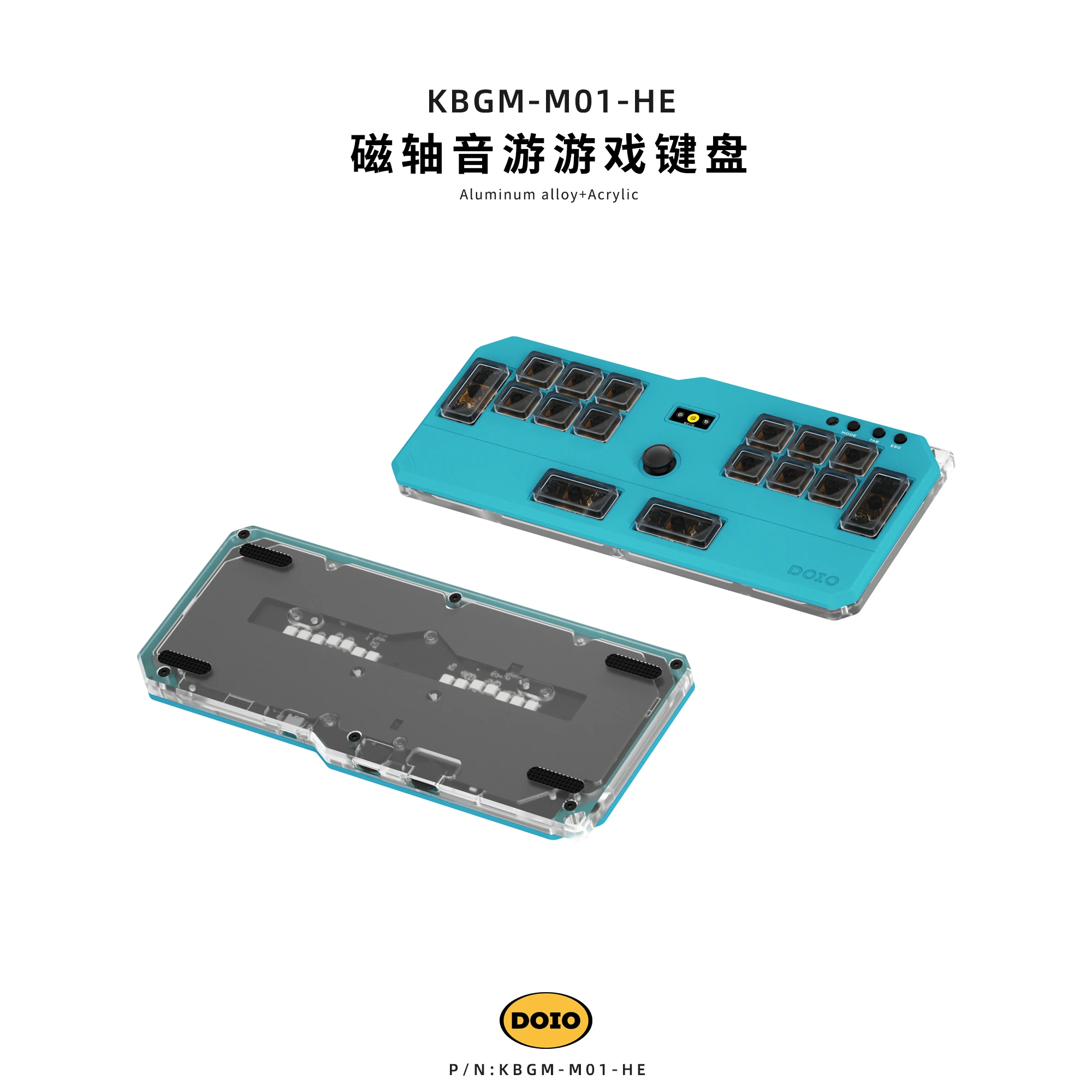 DOIO OSU/DJMAX/Mouse Keyboard Mekanis Dash/EZON KBGM-M01-HE Konsol Gaming Audio Mini Keyboard Gaming Sumbu Magnetik Rendah