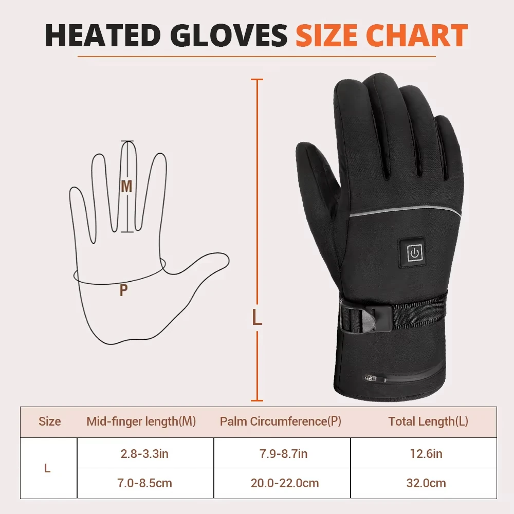 Heating Motorcycle Gloves Waterproof Motocross Guantes Glove Waterproof Touch Screen Rechargeable Heating Thermal Moto Guantes