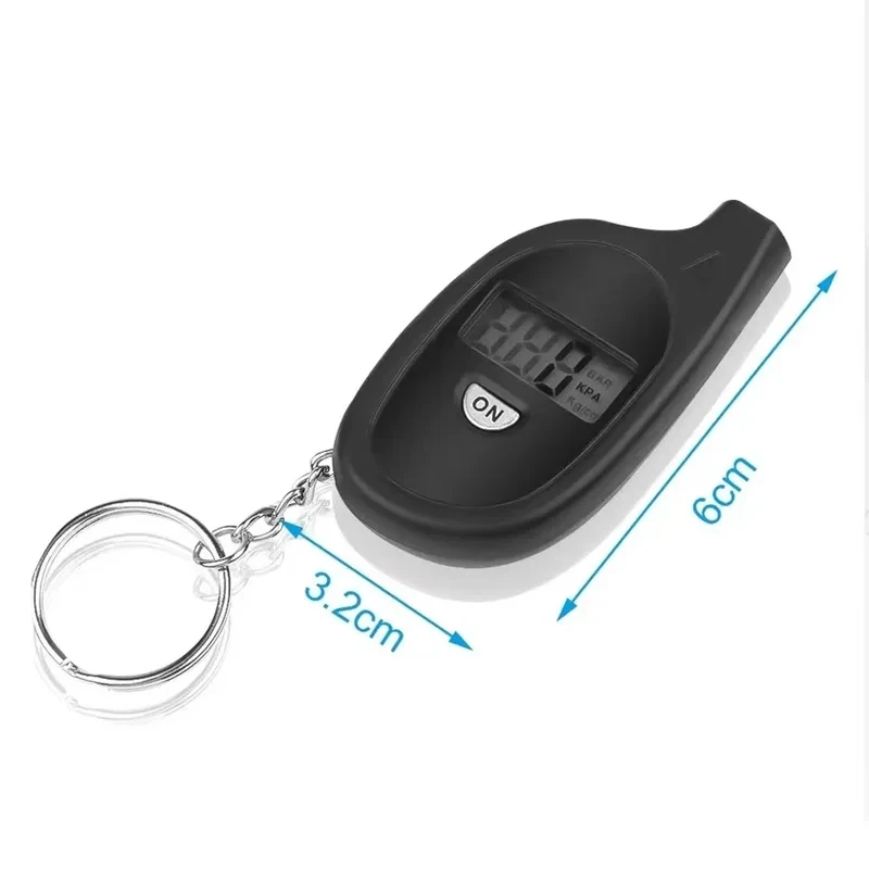 Digital Tire Pressure Alert Gauge with LCD Display Auto & Motorcycle Air Pressure Tester and Safety Alarm Tool Portable Keychain