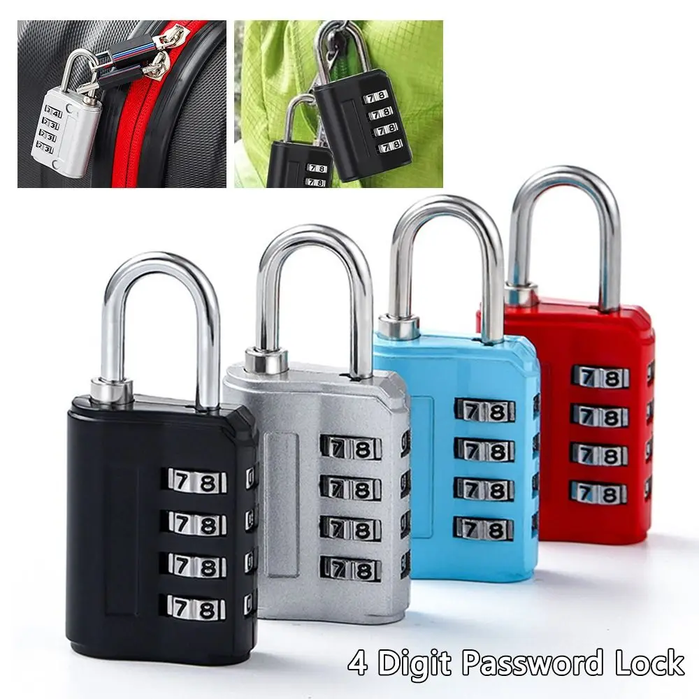 Anti-Theft Suitcase Travel Coded Lock Luggage Padlock Dormitory Cabinet  Lock 4 Digit Password Lock