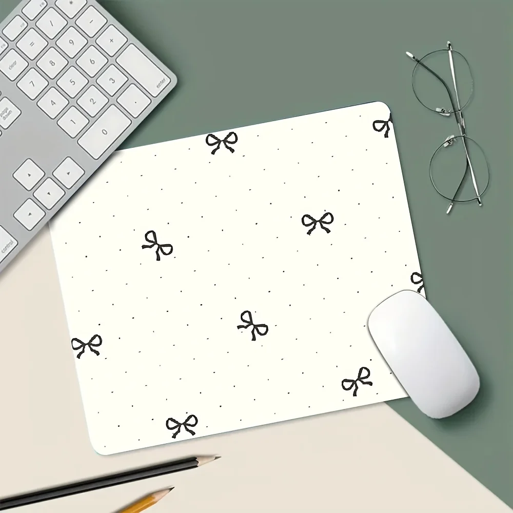 Kawaii Bow Dot Mouse Pad Non Slip Rubber Desk Mat Cute Office Desk Decor for Women