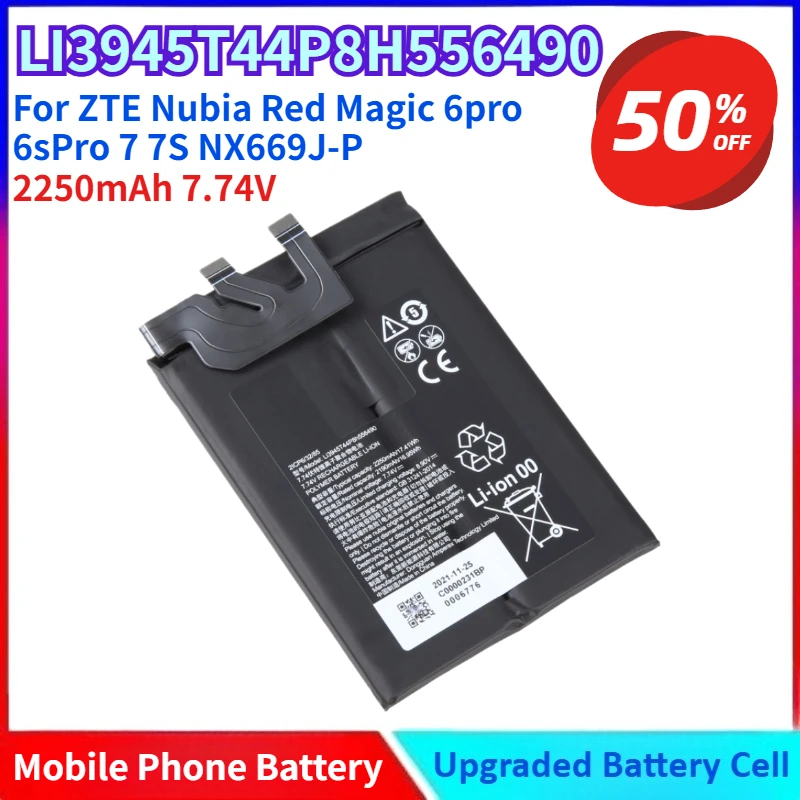 

2250mAh LI3945T44P8H556490 Battery For ZTE Nubia Red Magic 6pro 6sPro 7 7S NX669J-P Mobile Phone Battery Premium Replacement