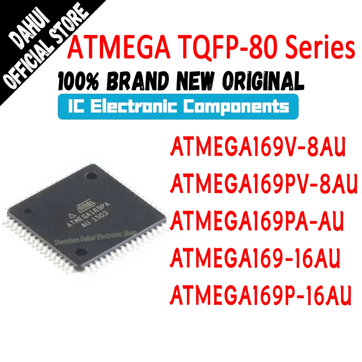 5Pcs/Lot ATMEGA169V-8AU ATMEGA169PV-8AU ATMEGA169PA-AU ATMEGA169-16AU ATMEGA169P-16AU ATMEGA169 ATMEGA IC MCU Chip TQFP-80