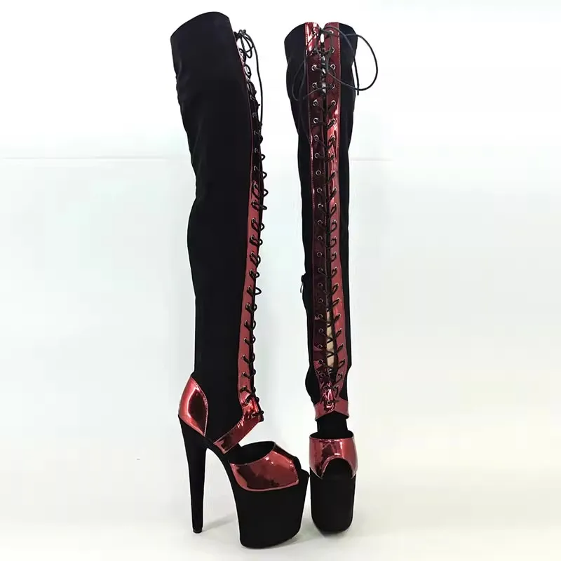 Auman Ale New 20CM/8 pollici PU superiore Sexy esotico tacco alto piattaforma partito stivali da donna Pole Dance Shoes 019