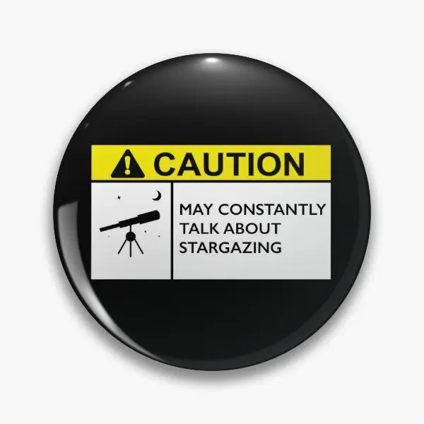 Caution Stargazing  Soft Button Pin Jewelry Decor Cartoon Collar Creative Metal Gift Cute Hat Fashion Brooch Funny Women Lover