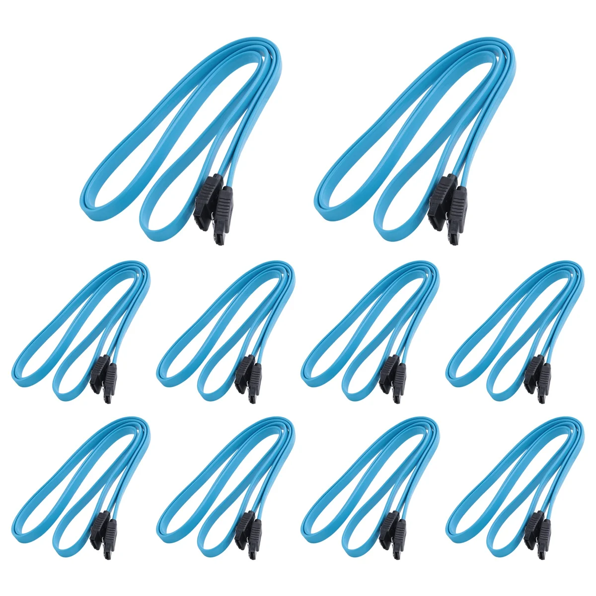 10 قطعة كابل SATA SATAIII 6Gbps رأس مزدوج مع شظايا مشبك ثابت مستقيم محرك الأقراص الضوئية القرص الصلب كابل تسلسلي 1 متر