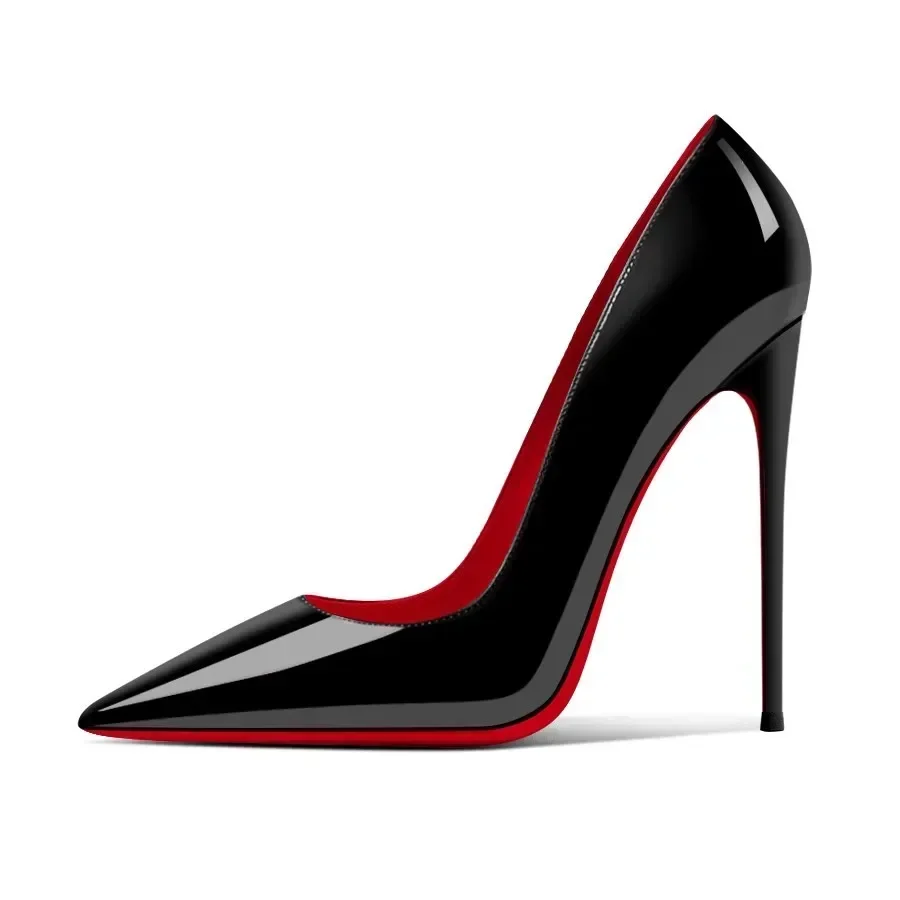 Shoes Woman 2024 Trend Spring Black Patent Leather Pointed Women's High Heels Sexy Women's Dresses Slim High Heels Women Luxury