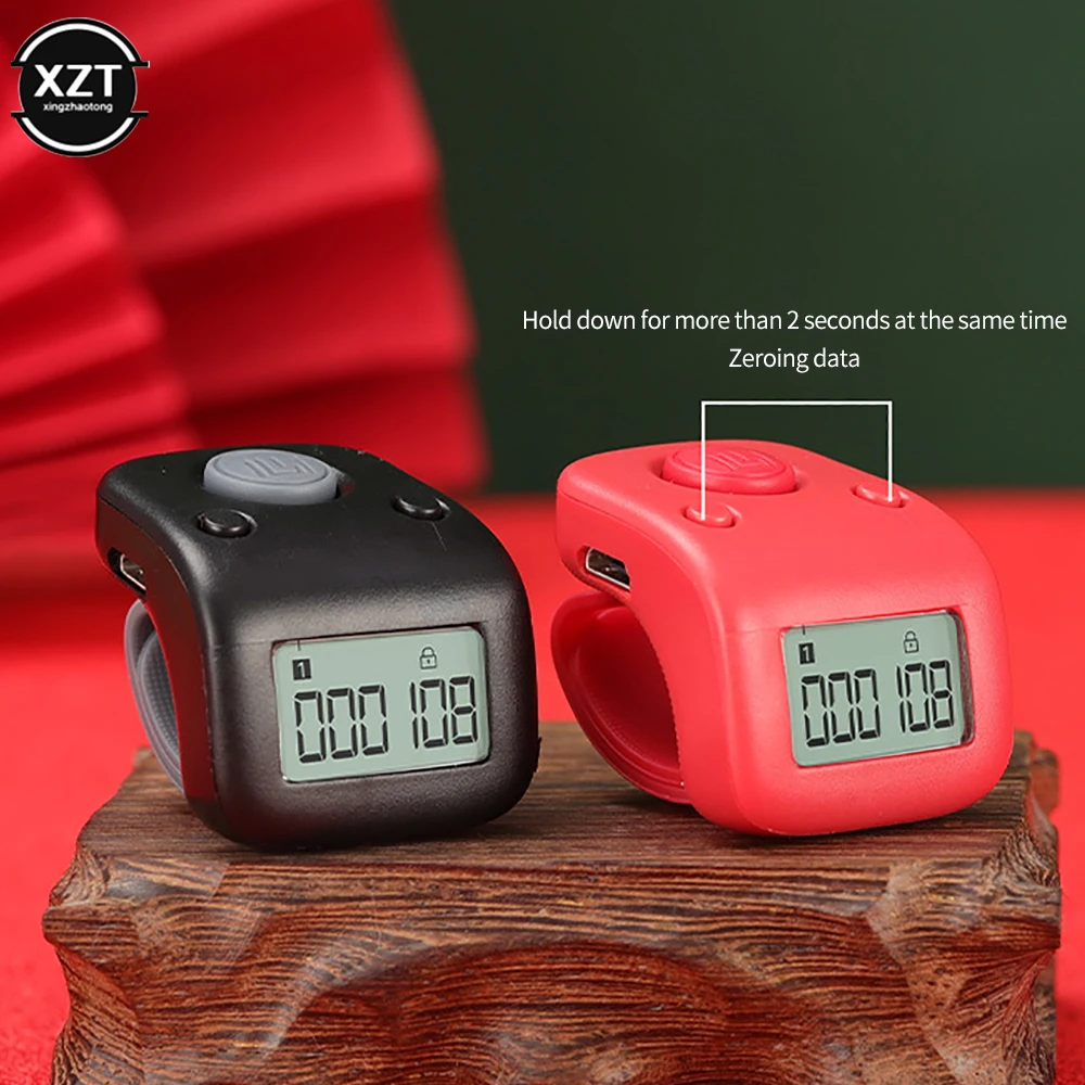 Mini Rechargeable Digital LCD Electronic Finger Ring Hand Tally Counter Six/6 Digit Counters Buddha Beads Prayer Finger Clickers