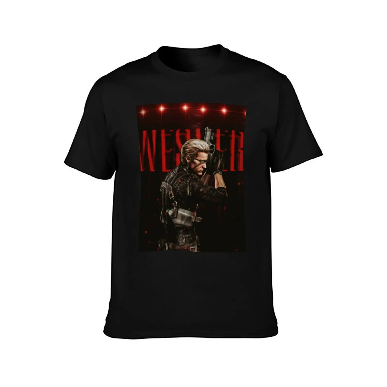 WeskerRed T-Shirt Summer Casual Cotton Tee Oversized Streetwear Tops Vintage Graphic Print Loose Fit Short Sleeve