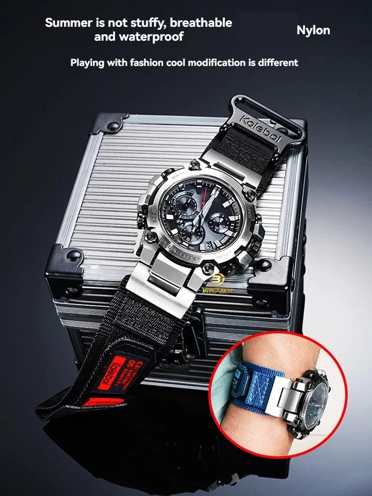 

For Casio5672 MTG-B3000 Fashionable and personalized modification nylon canvas watch strap Wristband accessories Send tools