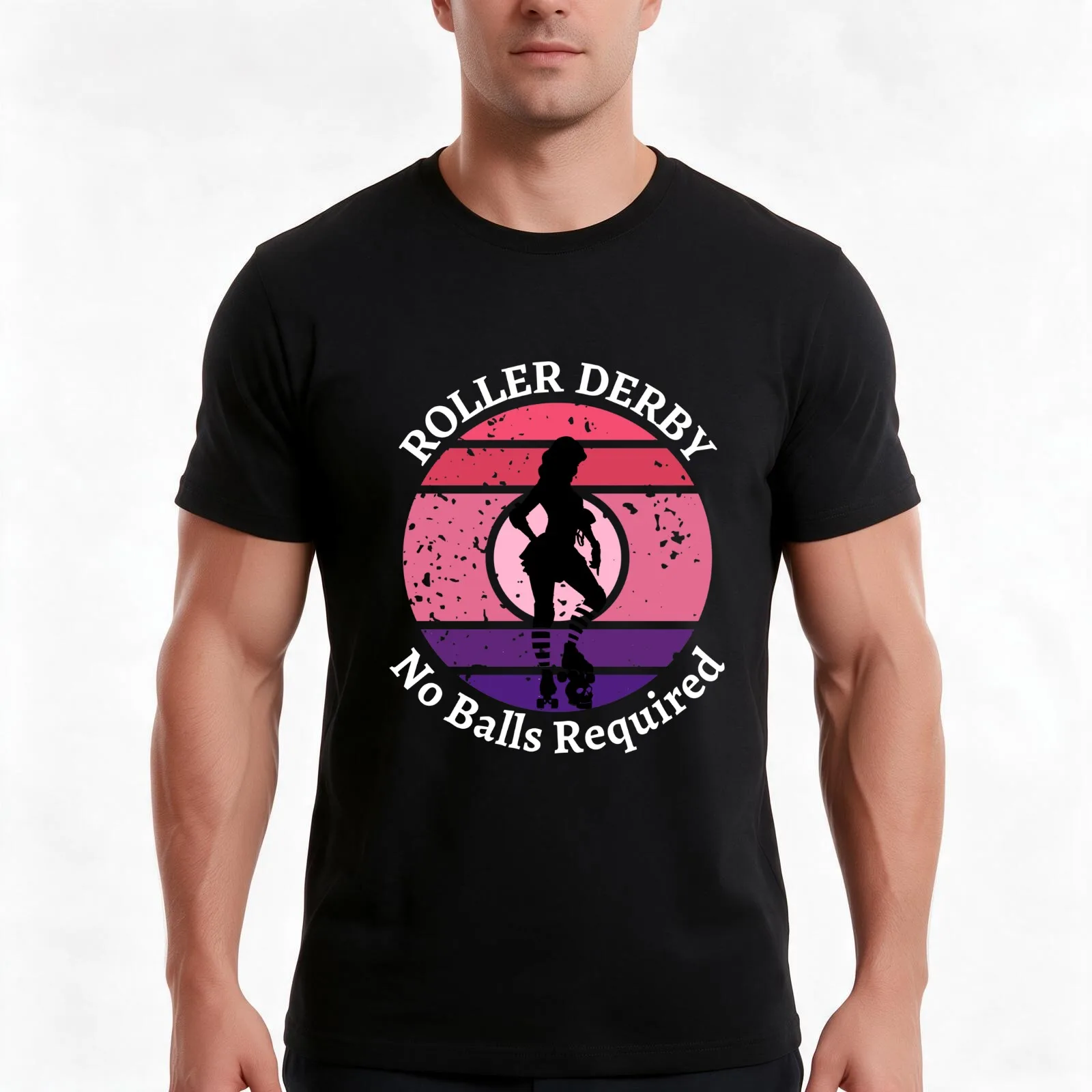 ROLLER DERBY NO BALLS REQUIRED T-Shirt Summer Casual Cotton Tee Oversized Streetwear Tops Vintage Graphic Print 100% Cotton