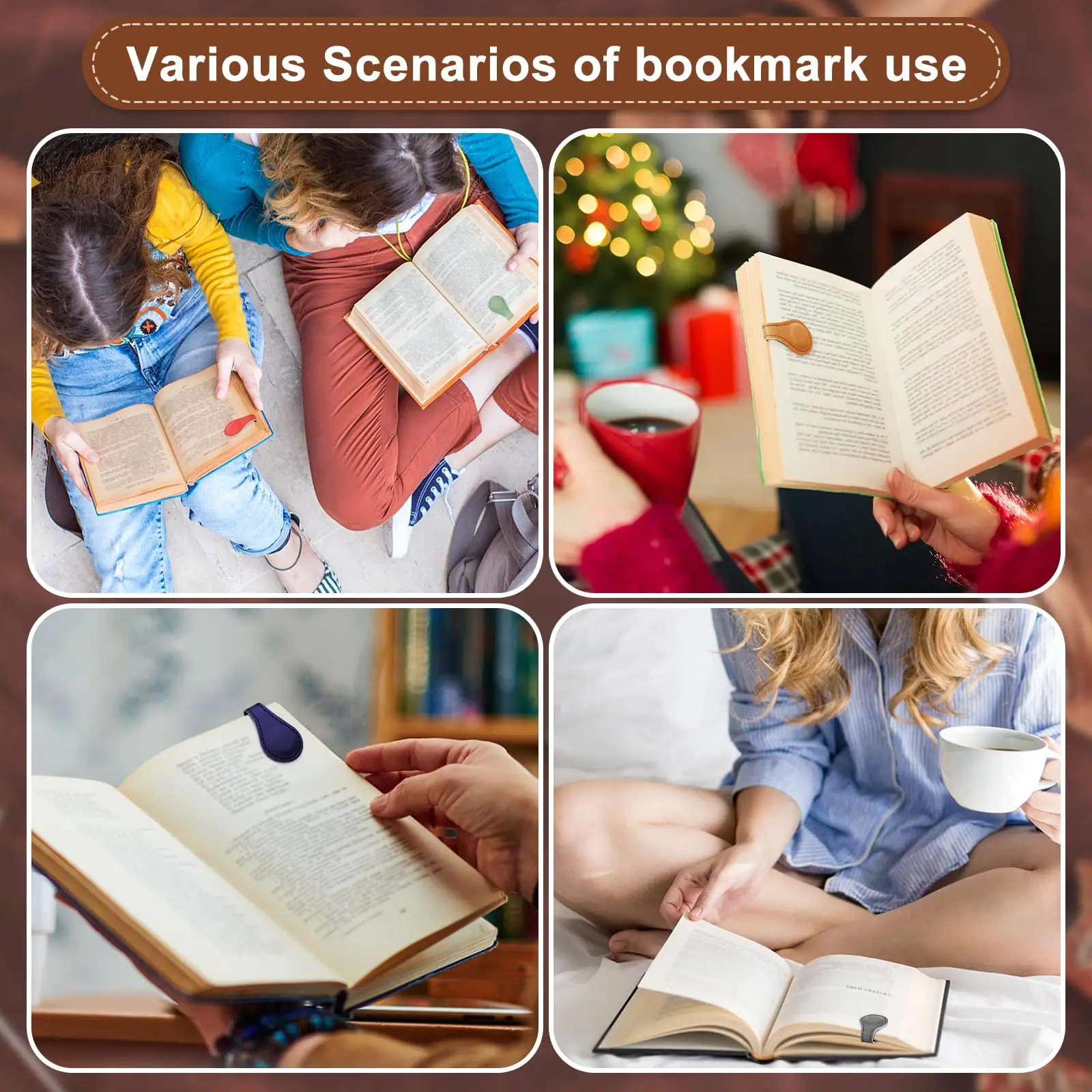 5 uds funda de Clip magnético hebilla magnética artefacto de acortamiento hebilla magnética antivarios para amantes de los libros marcapáginas de cuero